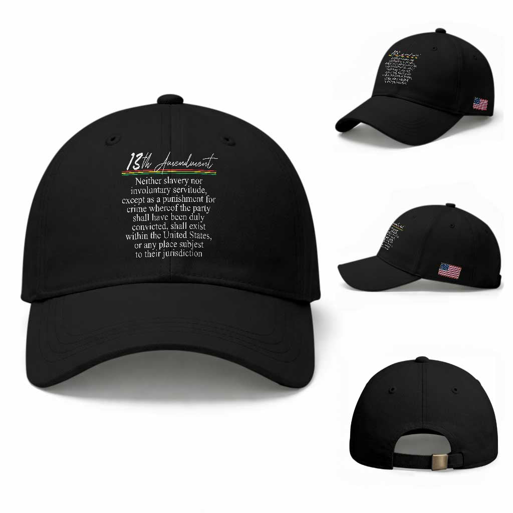 13th Amendment of U.S. Constitution Baseball Cap Juneteenth 1865 Black History