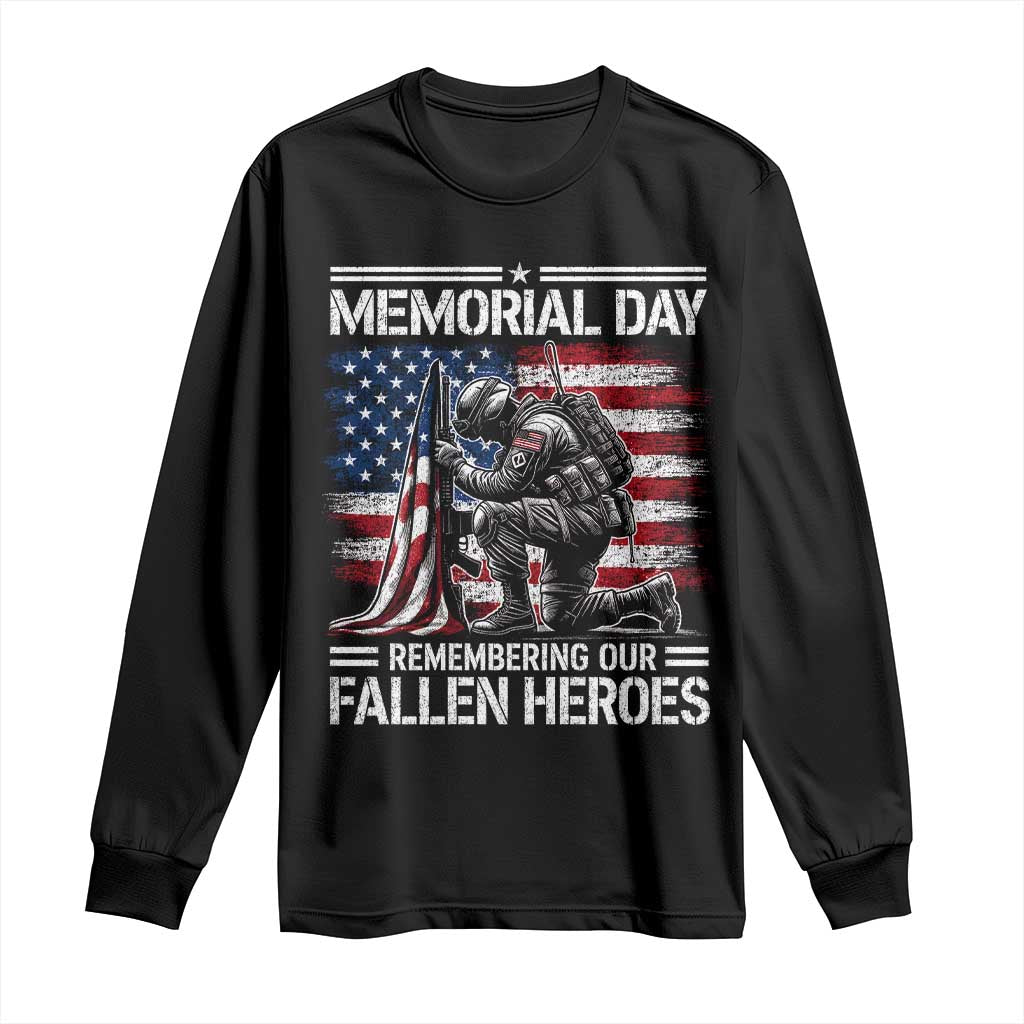 Memorial Day Long Sleeve Shirt Remembering Our Fallen Heroes Veteran Day American Flag