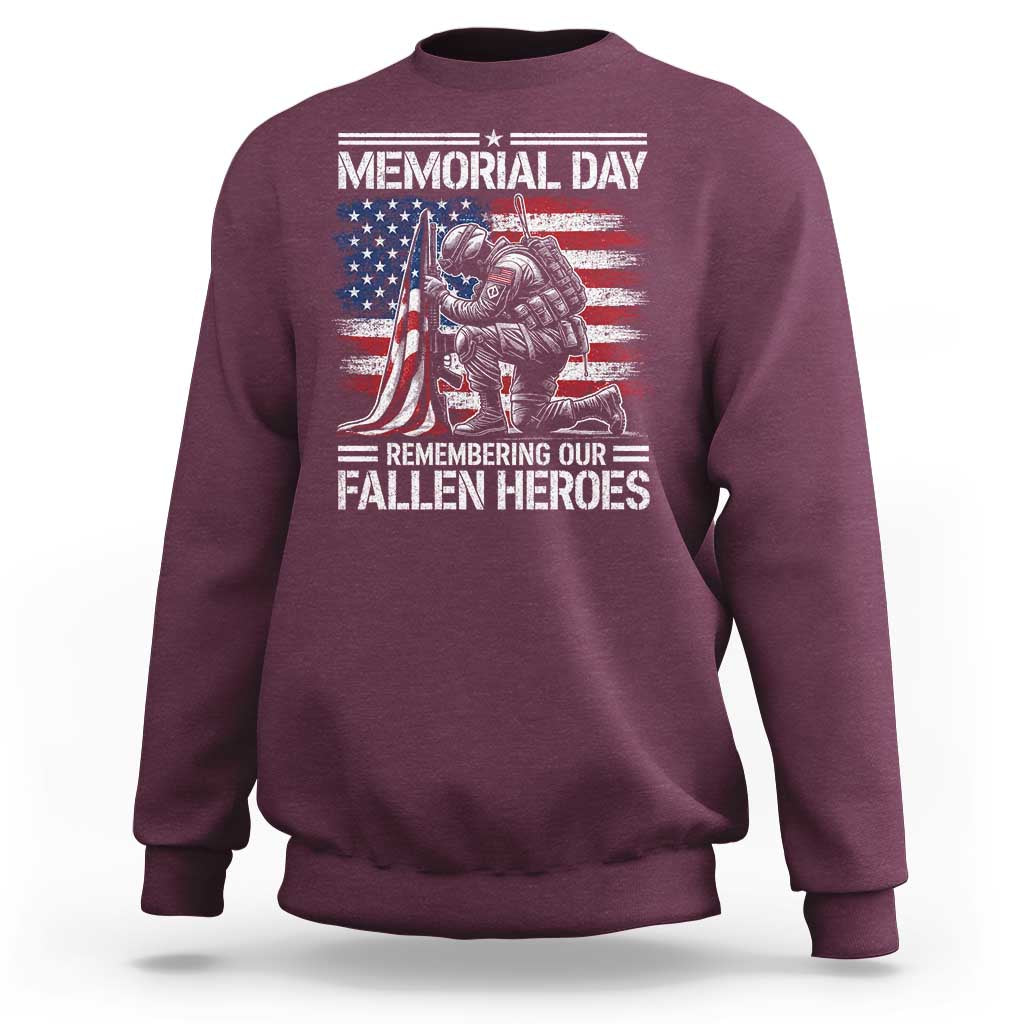 Memorial Day Sweatshirt Remembering Our Fallen Heroes Veteran Day American Flag