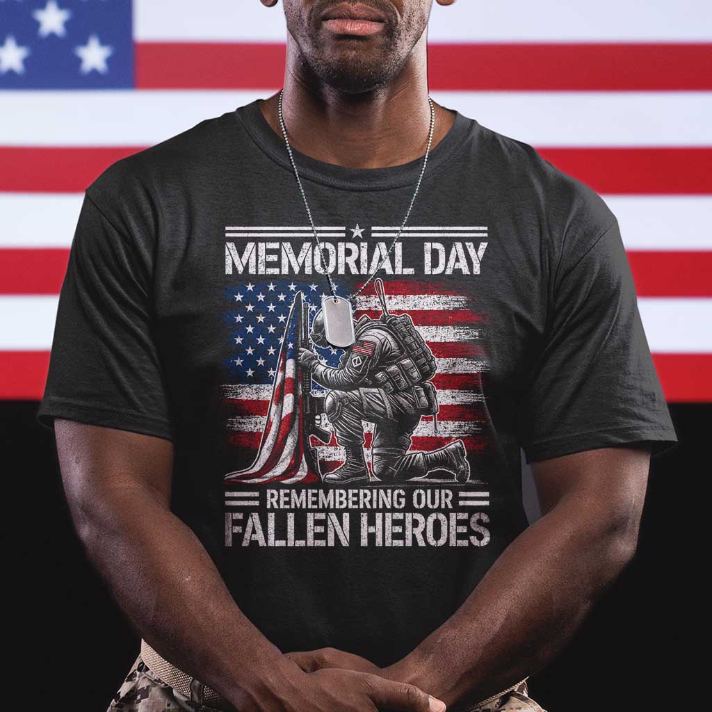 Memorial Day T Shirt Remembering Our Fallen Heroes Veteran Day American Flag