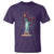 Funny America France Heritage Month T Shirt Statue of Liberty With Croissant - Wonder Print Shop