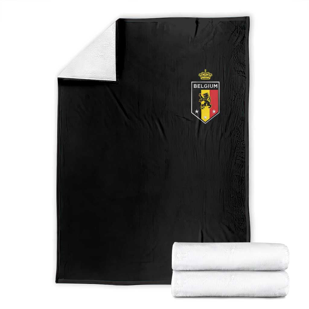 Belgium Football Crest Throw Blanket Vintage Belgian Lion Crown Belgian Heritage