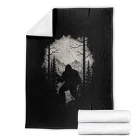 Funny Bigfoot Hunting Throw Blanket Sasquatch Wildlife Hunter Forest - Wonder Print Shop