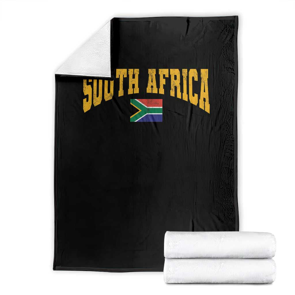 South Africa Sports Throwback Throw Blanket Vintage South African Flag
