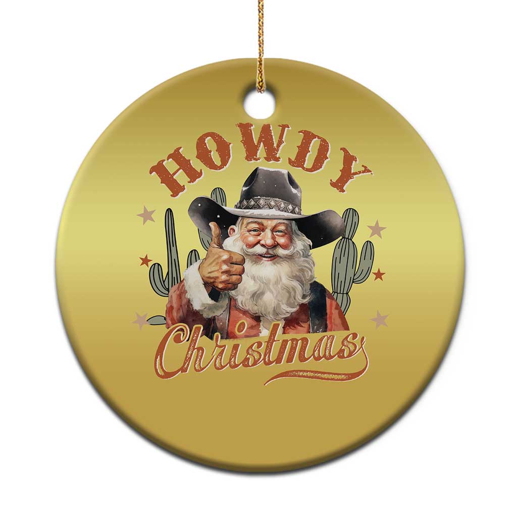 Funny Western Xmas Christmas Ornament Howdy Christmas Retro Cowboy Santa Country - Wonder Print Shop