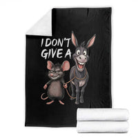 Funny I Dont Give a Rats Ass Throw Blanket Donkey And Mouse Meme - Wonder Print Shop