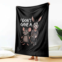 Funny I Dont Give a Rats Ass Throw Blanket Donkey And Mouse Meme - Wonder Print Shop