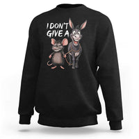 Funny I Dont Give a Rats Ass Sweatshirt Donkey And Mouse Meme - Wonder Print Shop