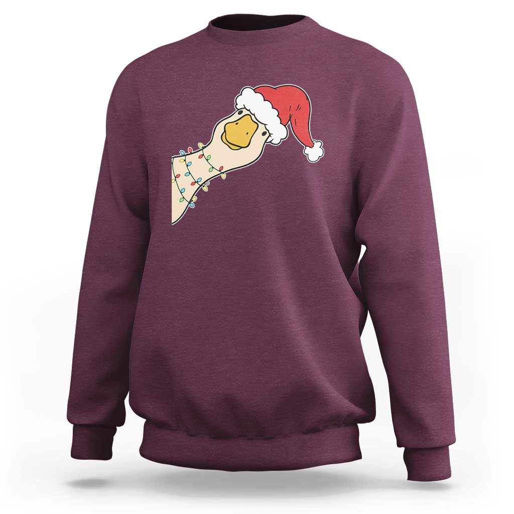Funny Christmas Silly Goose Festive Holiday Sweatshirt - Wonder Print Shop