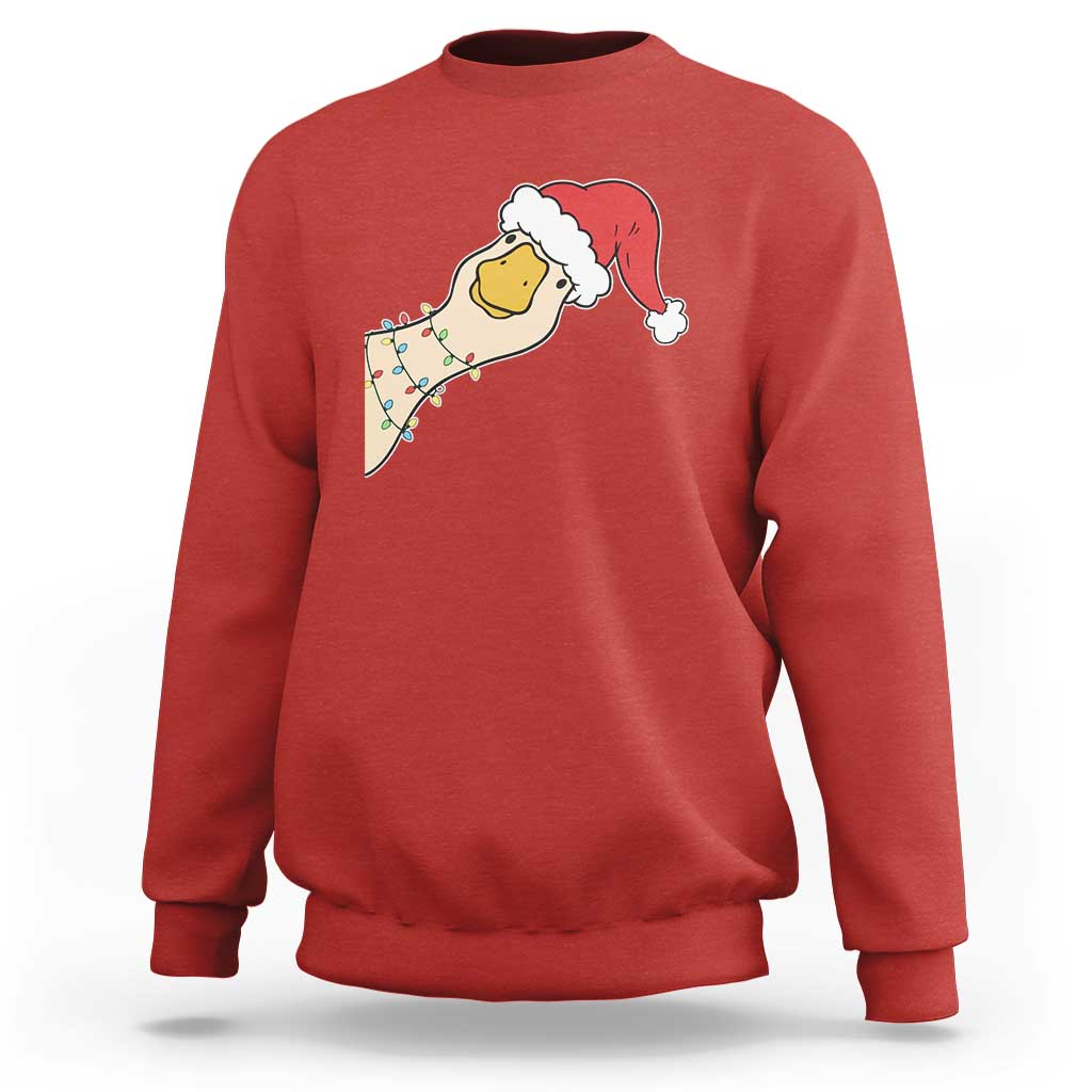 Funny Christmas Silly Goose Festive Holiday Sweatshirt - Wonder Print Shop