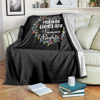Holiday Lights And Human Rights Christmas Activism Throw Blanket - Wonder Print Shop