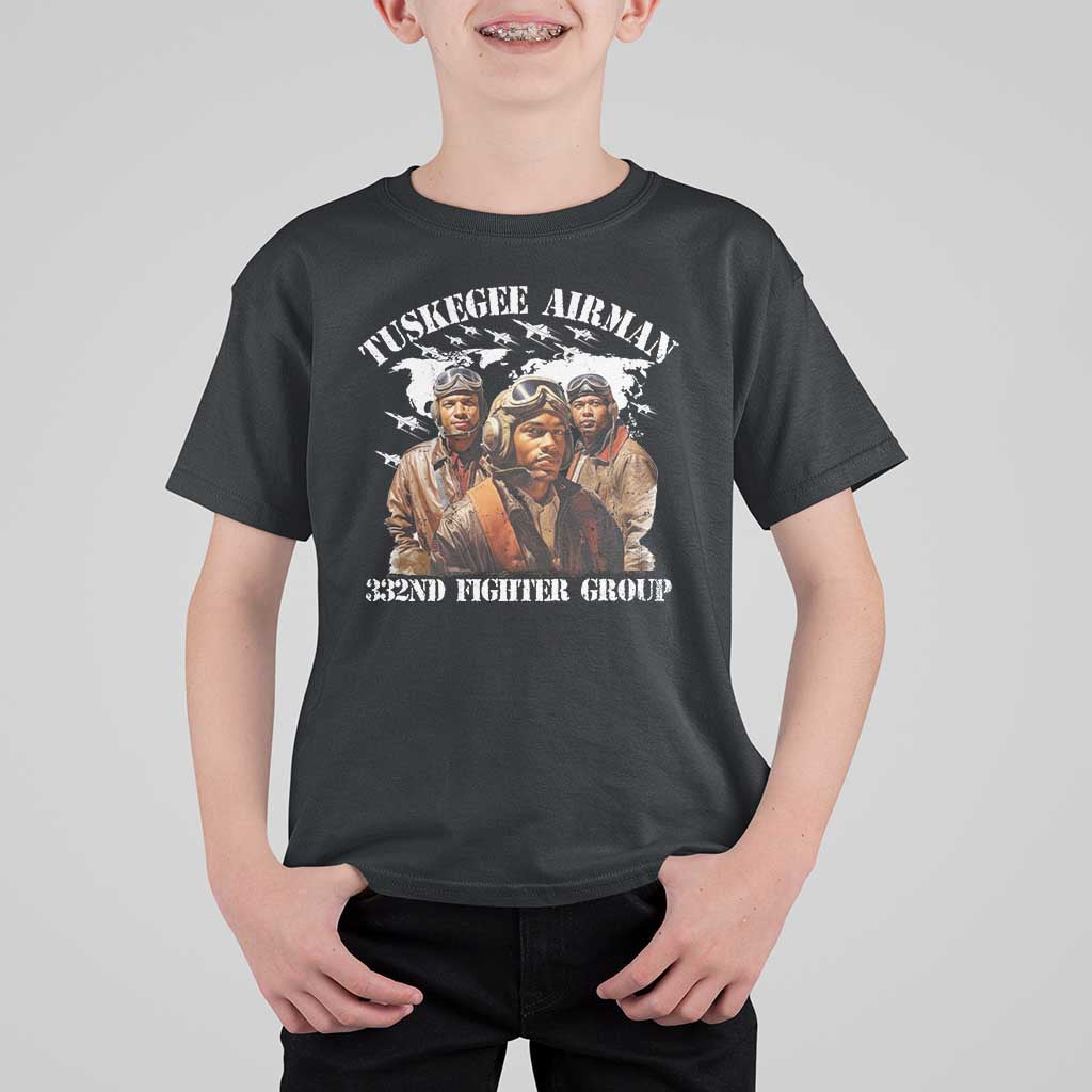 Tuskegee Airman T Shirt For Kid 332ND Fighter Group Black History Month