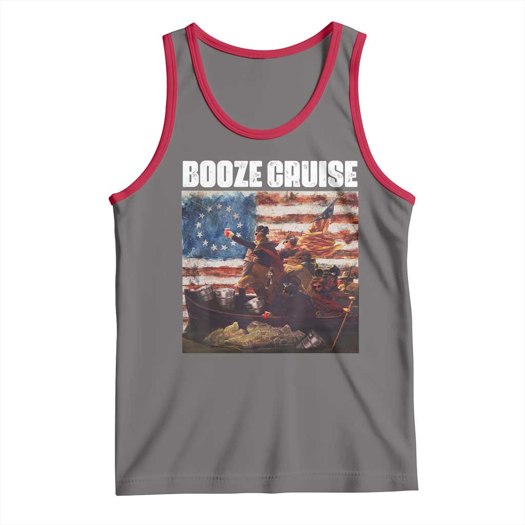 Funny George Washington Tank Top Booze Cruise Political Party Vintage American Flag