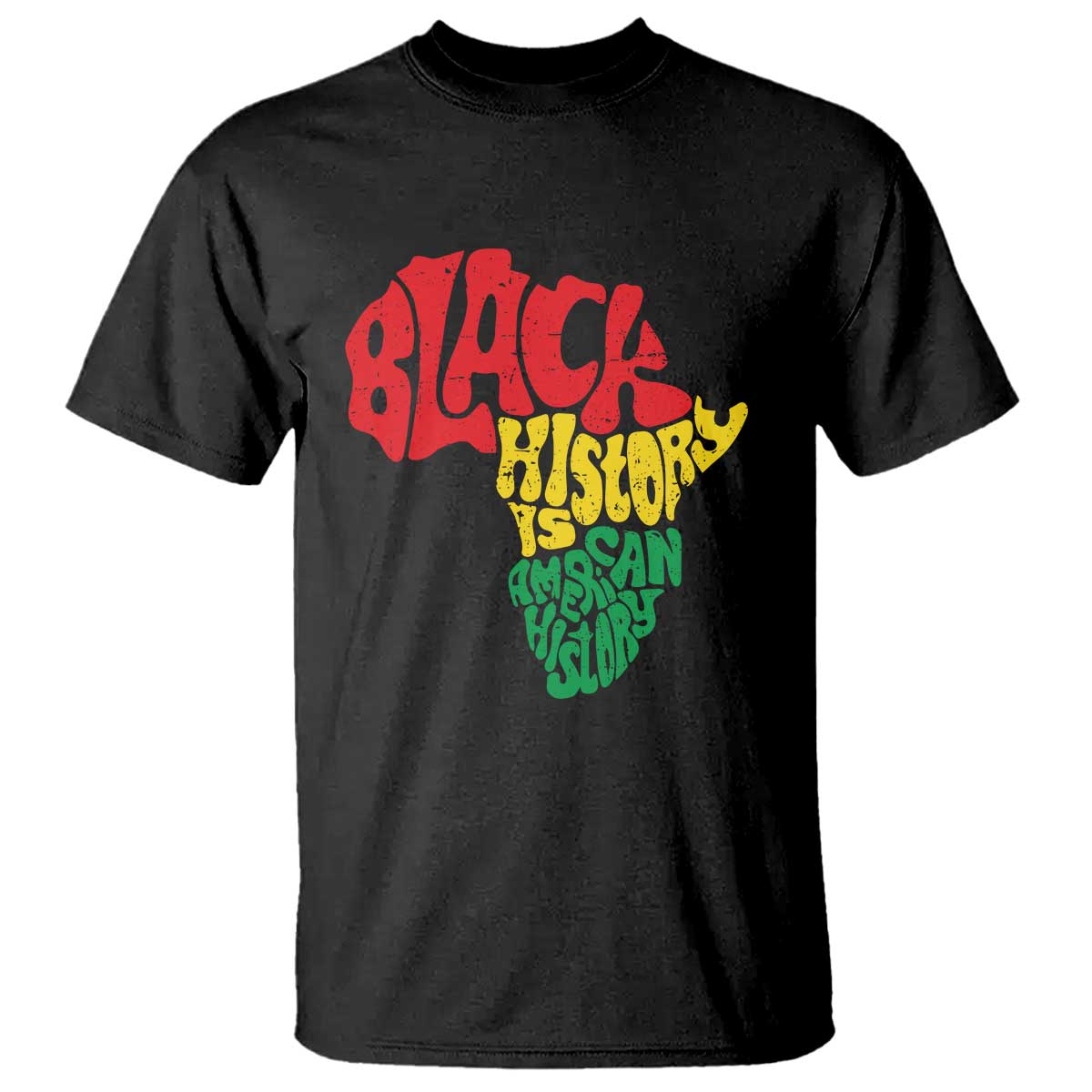 Black History Is American History T Shirt Vintage Africa Map