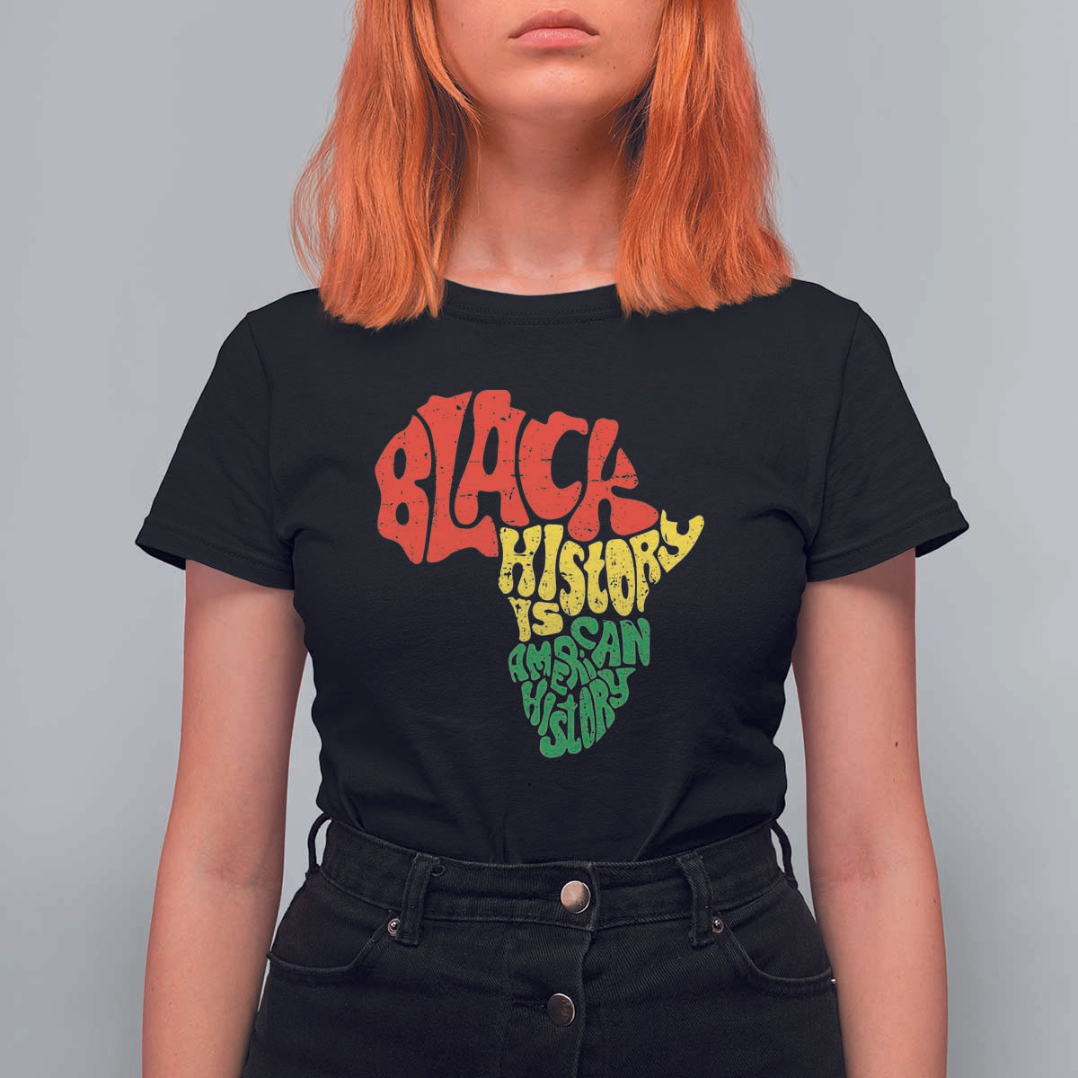 Black History Is American History T Shirt For Women Vintage Africa Map