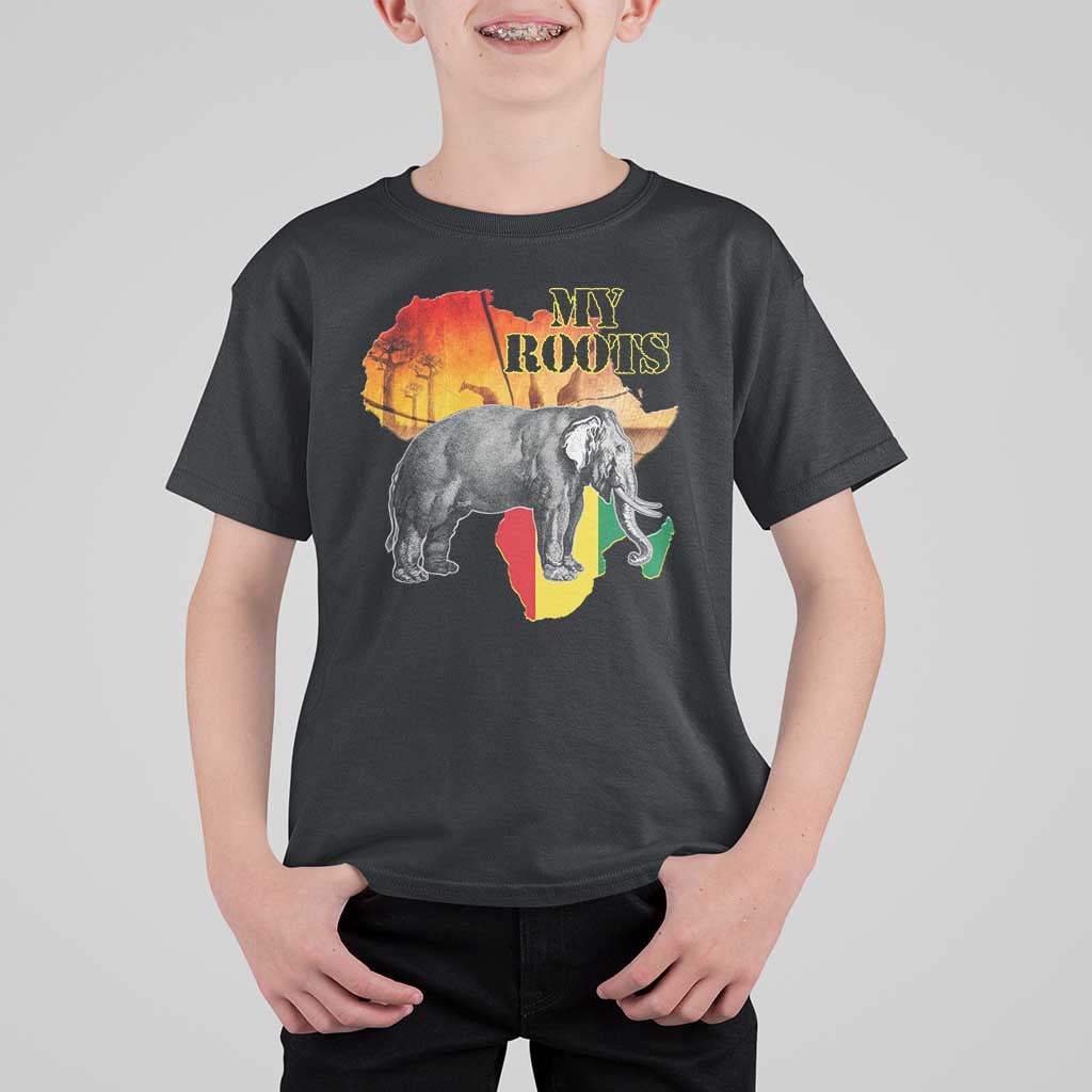 Africa Roots T Shirt For Kid My Roots Africa Map Black History Elephant