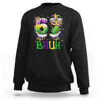 Funny 67 Mardi Gras Bruh Sweatshirt Six Seven Meme Fleur De Lis Hand Gesture
