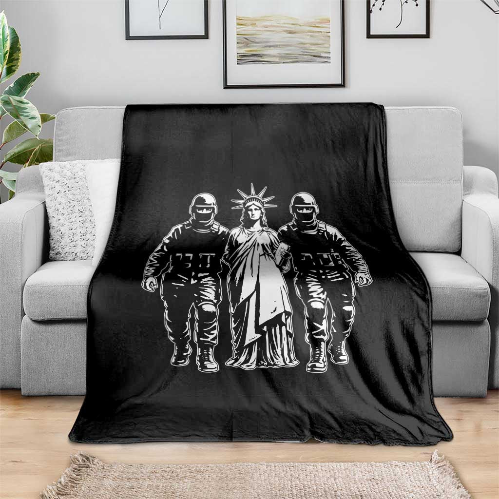Statue Of Liberty Arrested Throw Blanket Funny Immigrant Rights Political Protest