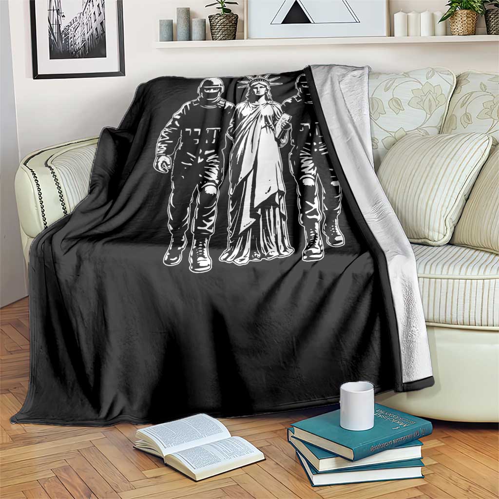 Statue Of Liberty Arrested Throw Blanket Funny Immigrant Rights Political Protest