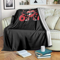 Funny Six Seven 67 Valentines Dabbing Heart Throw Blanket