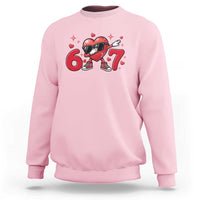 Funny Six Seven 67 Valentines Dabbing Heart Sweatshirt