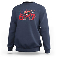 Funny Six Seven 67 Valentines Dabbing Heart Sweatshirt