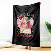 Funny 67 Valentines Day Throw Blanket Cupid Say Six Seven 67 Meme