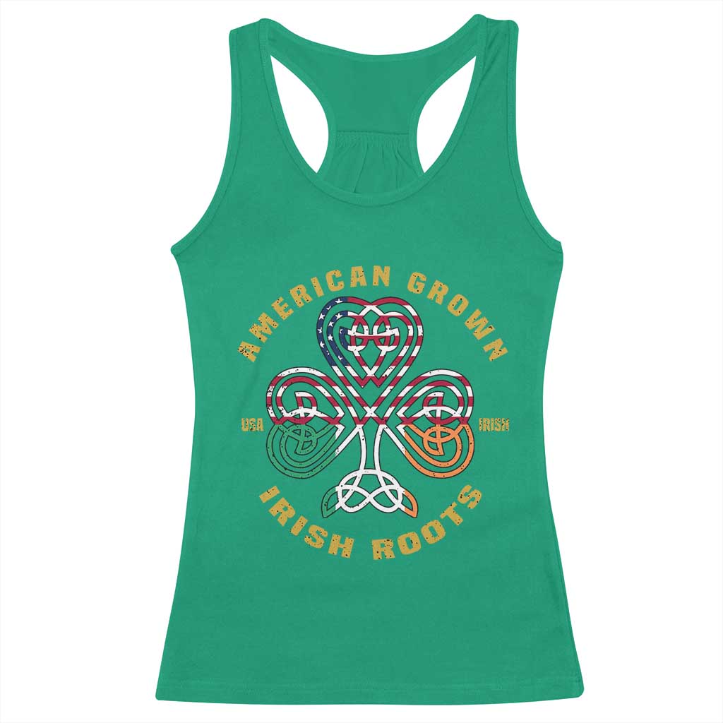 American Grown With Irish Roots Racerback Tank Top Irish American Shamrock