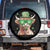 Funny St Patrick's Day Highland Cow Shamrock Spare Tire Cover