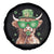 Funny St Patrick's Day Highland Cow Shamrock Spare Tire Cover