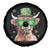 Funny St Patrick's Day Highland Cow Shamrock Spare Tire Cover