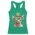 Funny St Patrick's Day Highland Cow Shamrock Racerback Tank Top