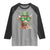 Funny St Patrick's Day Highland Cow Shamrock Raglan Shirt