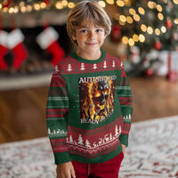 Funny Autistic Fire Skeleton Knitted Sweatshirt Autism Humor Joke - Wonder Print Shop
