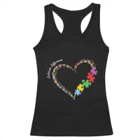 Autism Awareness Celebrate Differences Racerback Tank Top Love Heart Puzzle Pieces