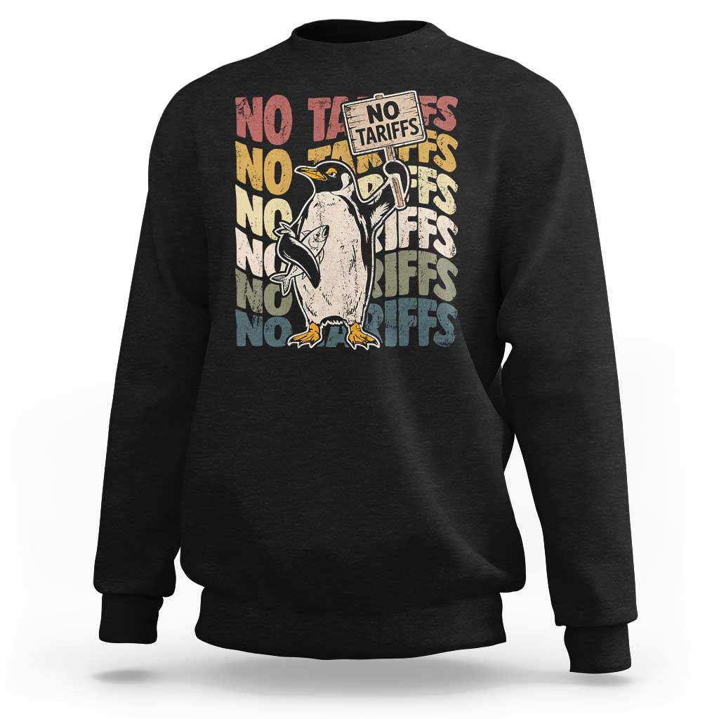 Funny Resist Penguins Sweatshirt No Tariffs On Penguin