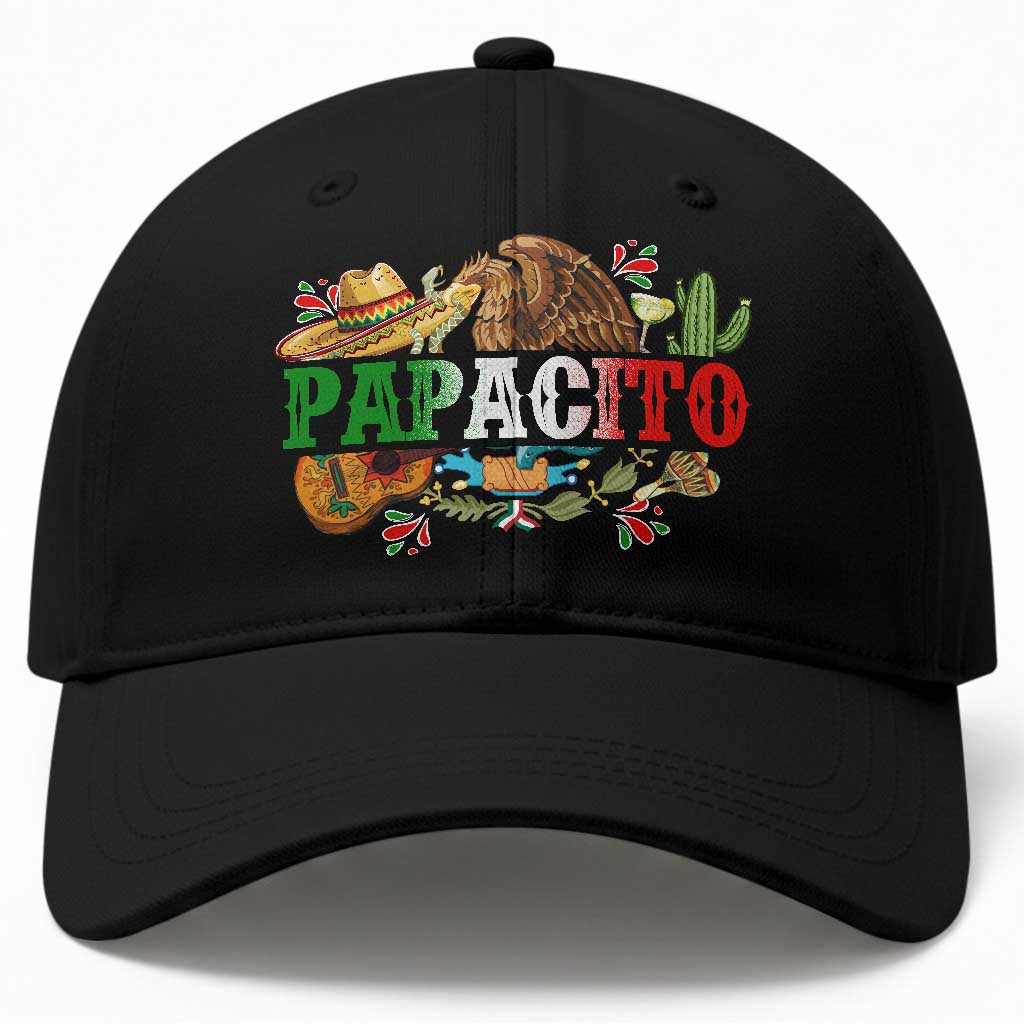 Funny Mexican Dad Papacito Baseball Cap Cinco De Mayo Golden Eagle Sombrero