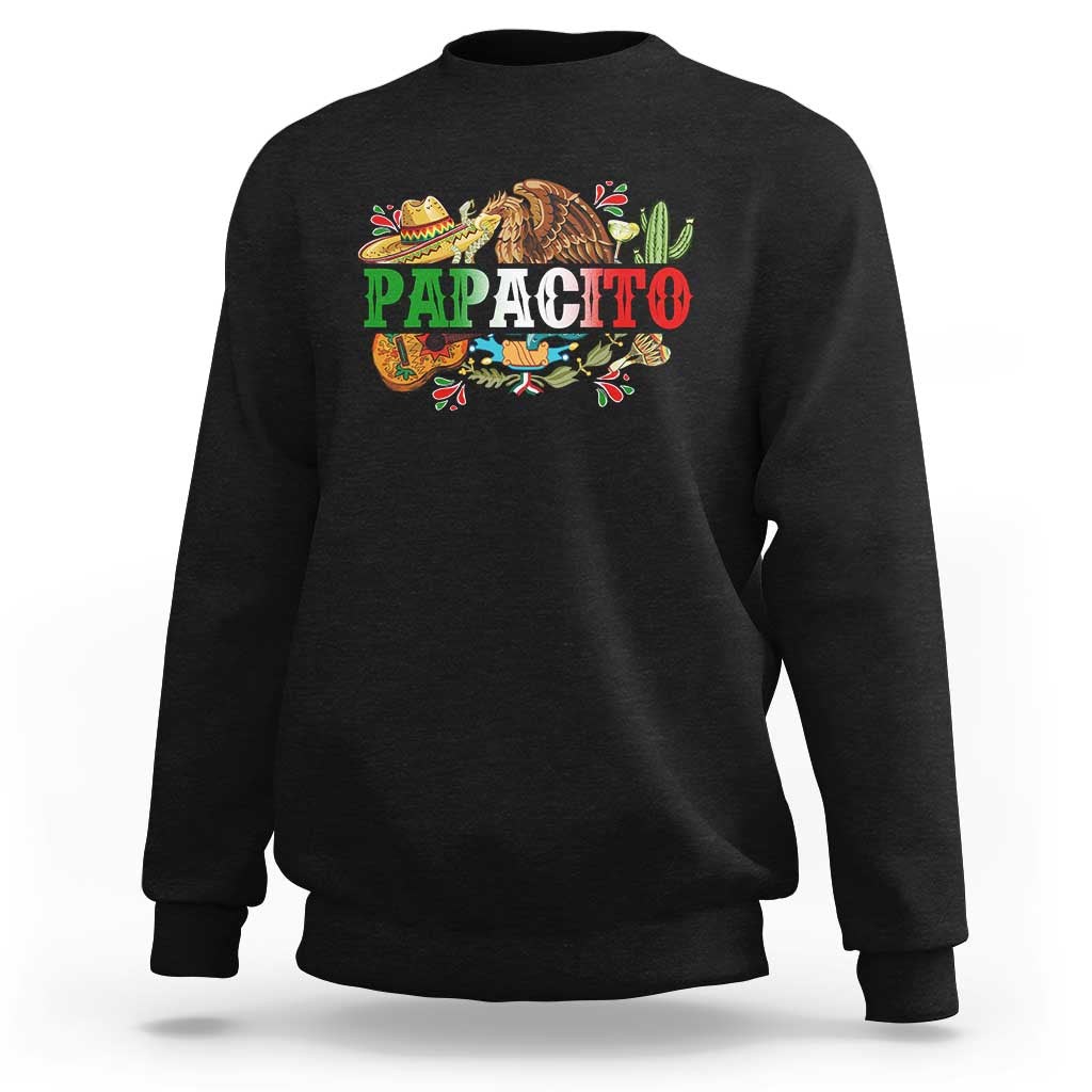 Funny Mexican Dad Papacito Sweatshirt Cinco De Mayo Golden Eagle Sombrero