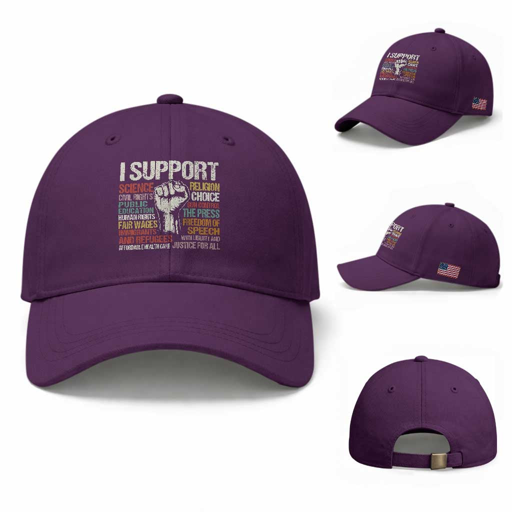 I Support Progressive Liberal Human Rights Baseball Cap Vintage Hand Fist