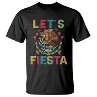 Black T-shirt with 'LET'S FIESTA' graphic and eagle emblem