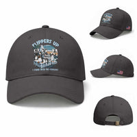 Flippers Up I Stand With The Peinguins Baseball Cap Penguins Tariff Resist