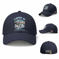 Flippers Up I Stand With The Peinguins Baseball Cap Penguins Tariff Resist