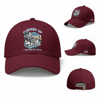 Flippers Up I Stand With The Peinguins Baseball Cap Penguins Tariff Resist