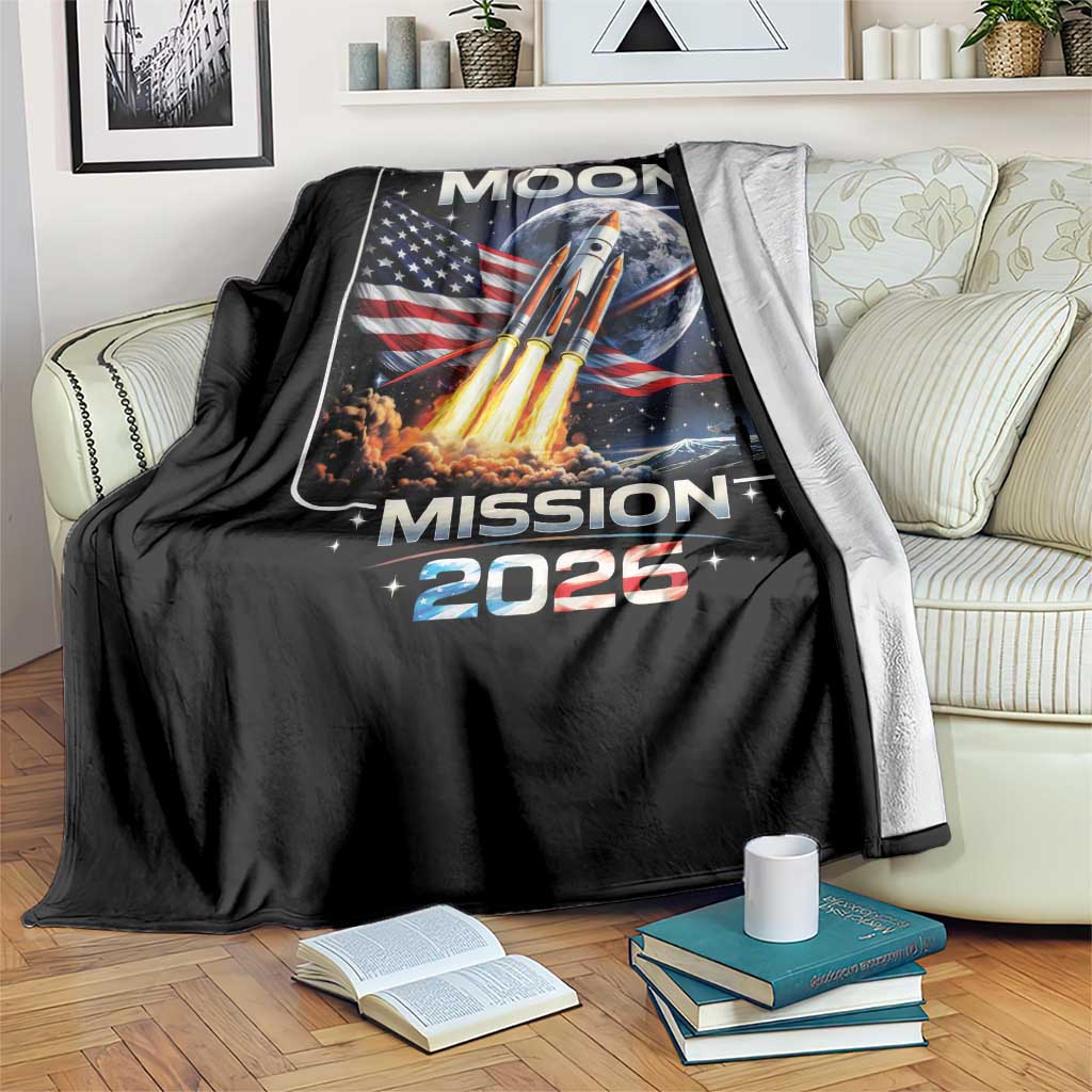 Back To The Moon Mission 2026 Throw Blanket Rocket Launch Moon Space Program