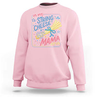 In My String Cheese Mama Era Sweatshirt Funny Mom Life Coquette Bow