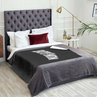 Boy Mom Lightning Bolt Checkered Varsity Son Mama Throw Blanket