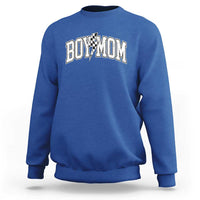 Boy Mom Lightning Bolt Checkered Varsity Son Mama Sweatshirt