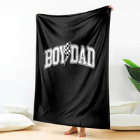 Boy Dad Lightning Bolt Checkered Varsity Son Daddy Throw Blanket