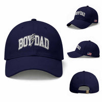 Boy Dad Lightning Bolt Checkered Varsity Son Daddy Baseball Cap