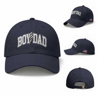 Boy Dad Lightning Bolt Checkered Varsity Son Daddy Baseball Cap
